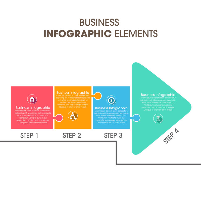 商业信息图形矢量插图-可用于工作流布局、横幅、图表、数字选项、升迁选项、网页设计等