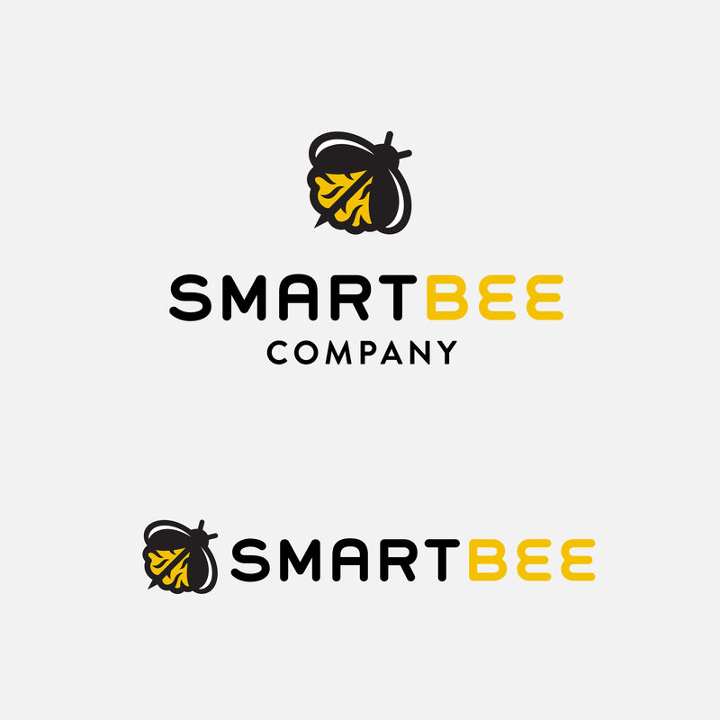 聪明的蜜蜂概念简单的象征创意公司难忘的视觉隐喻-代表智慧、创造力、勤奋、团队合作、热情、热情、领导努力等理念