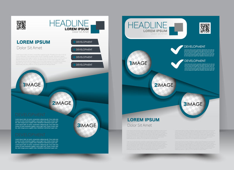 抽象飞片设计背景-小册子模板-可用于杂志封面-商业模型-教育-演示-报告-具有可编辑元素的A4大小-蓝色