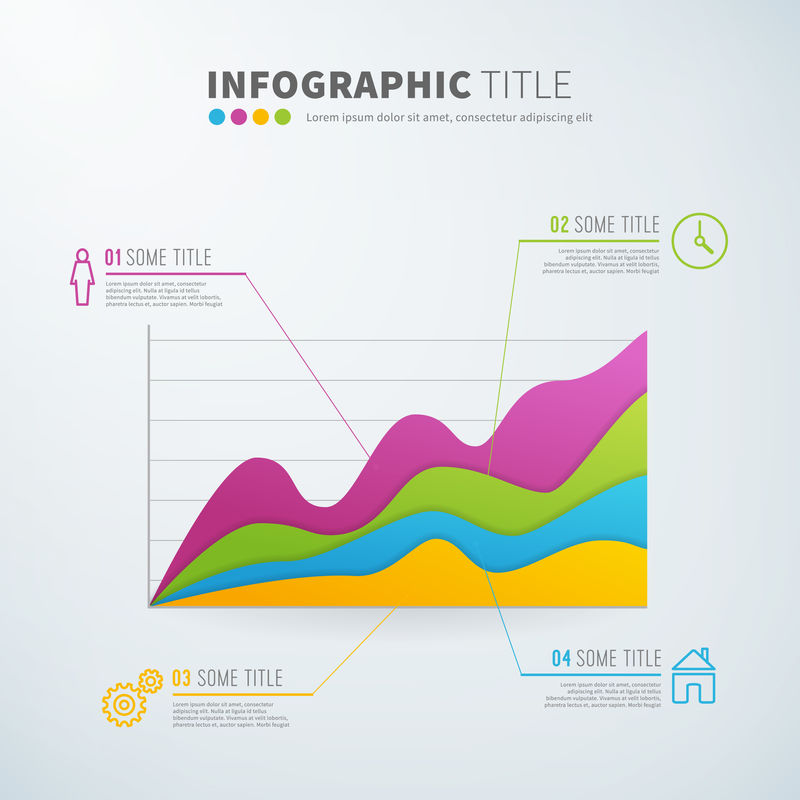 带图标的业务信息图表销售统计