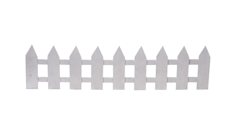 乡村木栅栏-尖桩矢量-棕色轮廓围栏