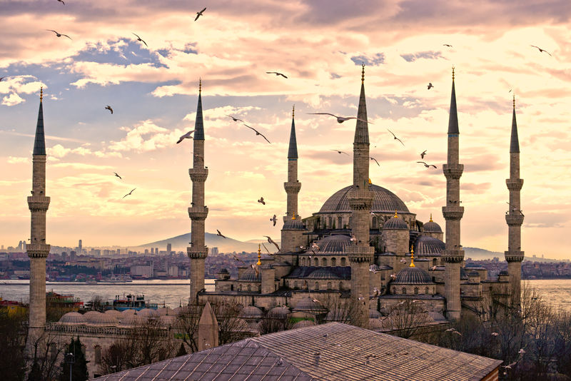 蓝色清真寺，伊斯坦布尔，土耳其。
