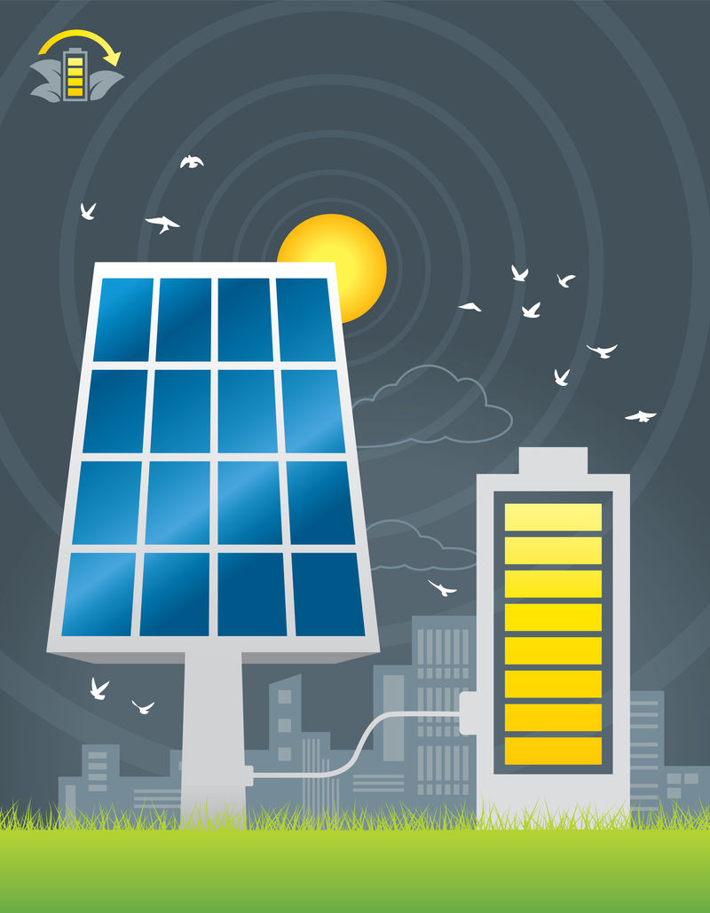太阳能电池板城市能源充电
