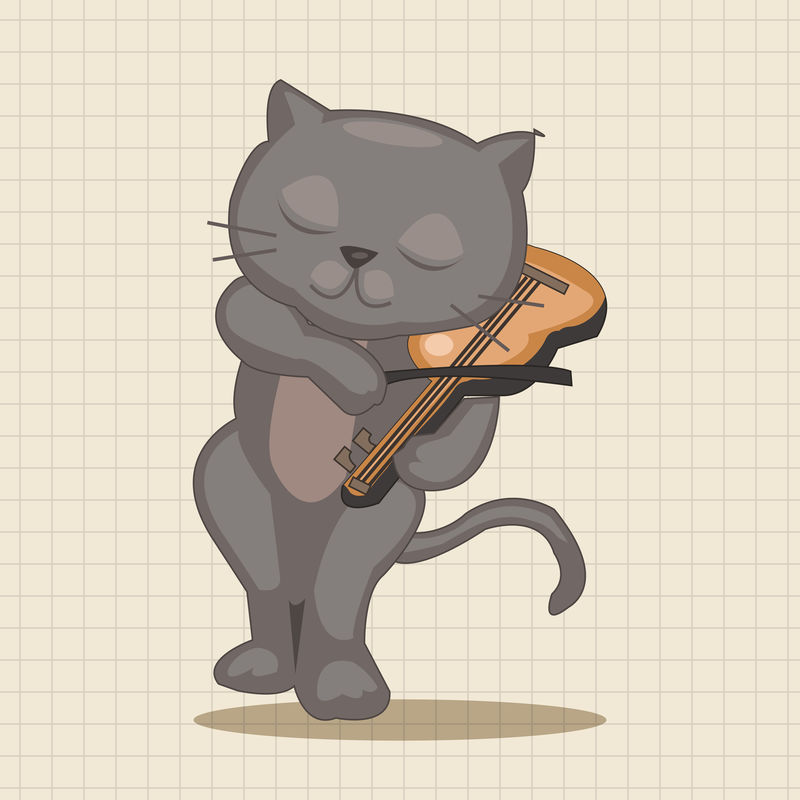 动物猫乐器卡通主题元素