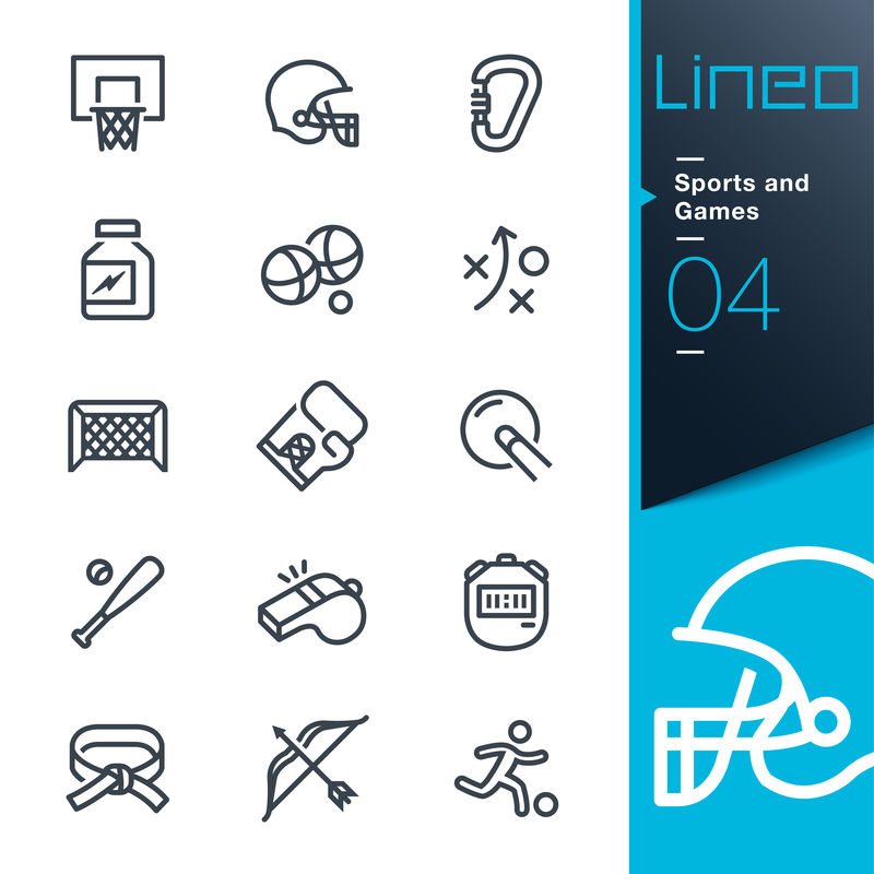 Lineo可编辑笔划-运动和游戏线条图标
