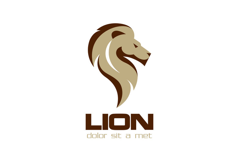 狮子标志设计矢量模板。