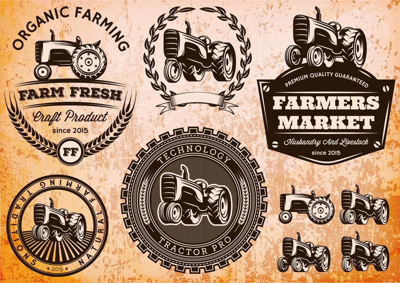 牲畜和农作物用拖拉机的标签
