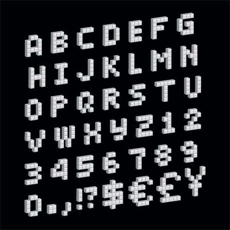 像素复古视频游戏字体-80年代复古字母字体