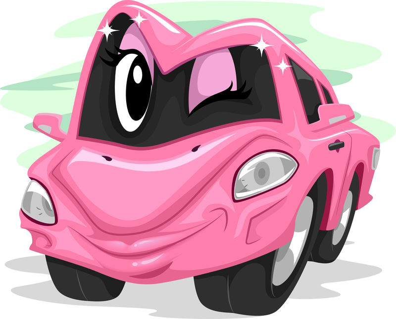吉祥物粉色汽车