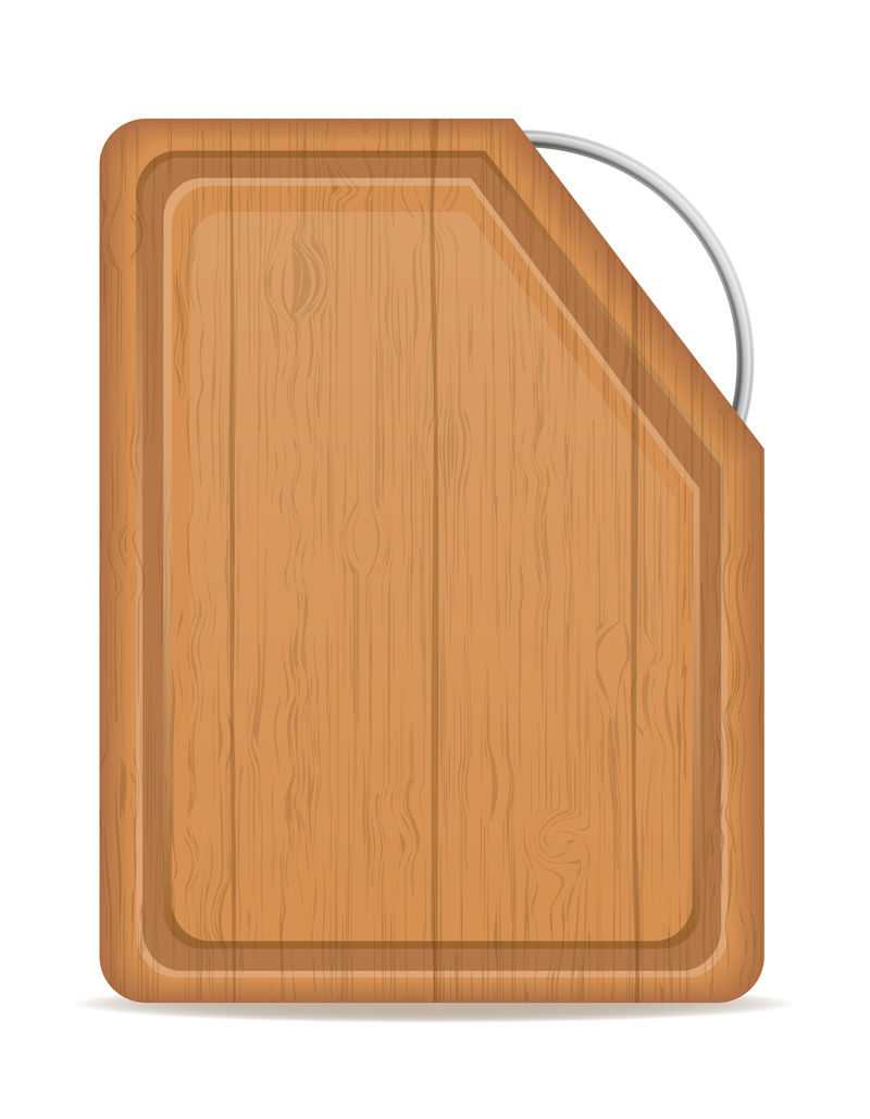 带金属柄矢量图的木制切割板