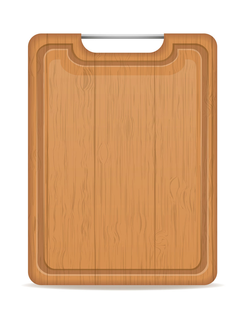 带金属柄矢量图的木制切割板