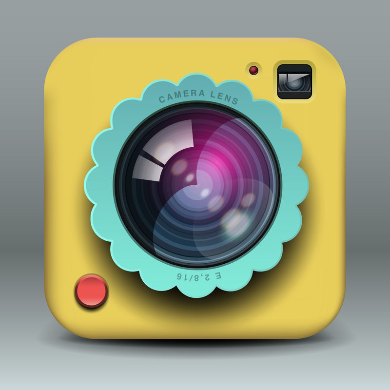 应用程序设计黄色照相/摄像机图标