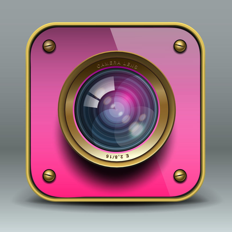 粉色照相/摄像机图标