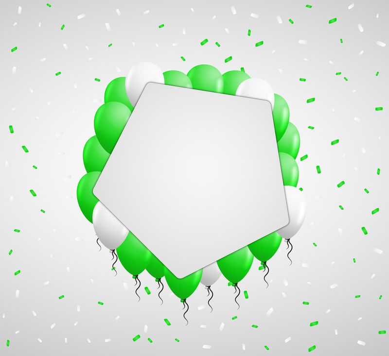 五角大楼徽章和绿色气球