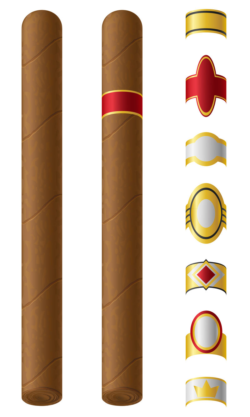 雪茄标签矢量图