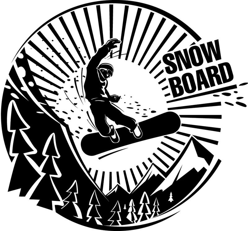 矢量滑雪徽标