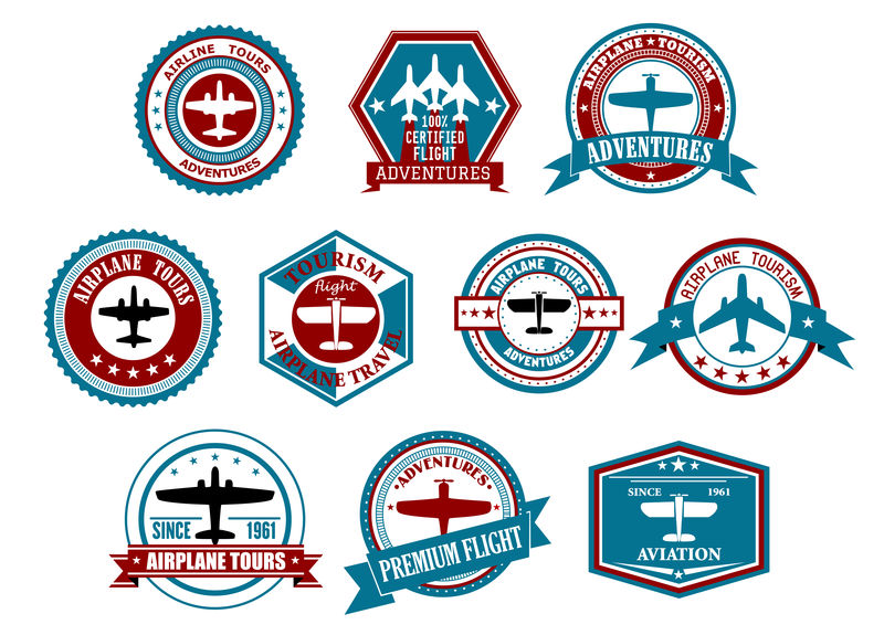 复古风格的航空标签或徽章
