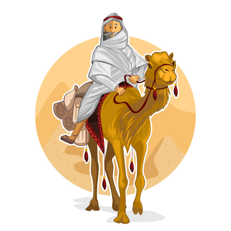 贝都因骑骆驼表演回教