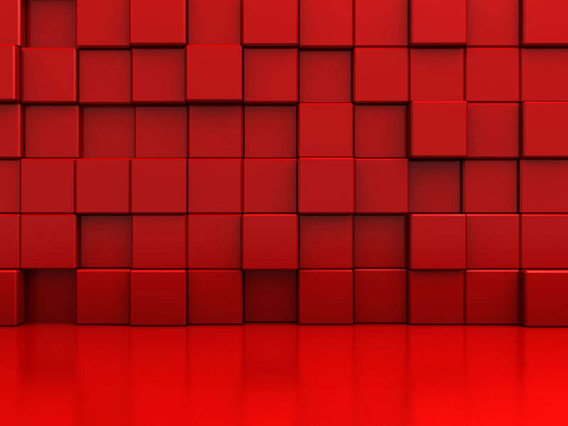 红色抽象块墙背景