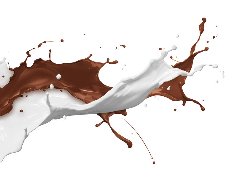 巧克力和牛奶飞溅