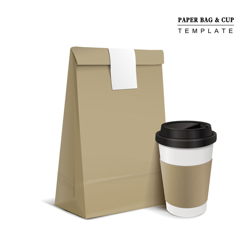 纸袋和咖啡杯