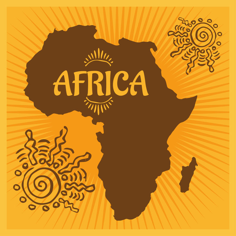 非洲-民族海报。矢量插图。