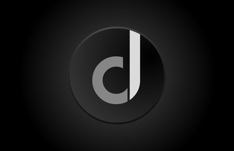 黑白字母d圆圈标志图标设计