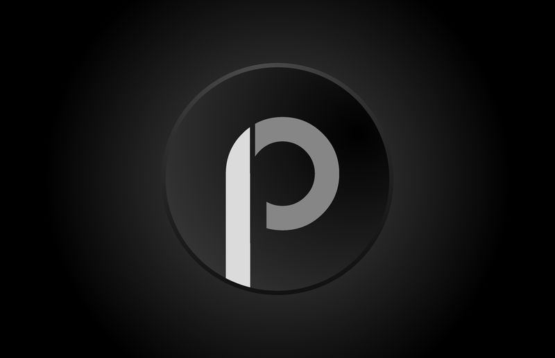 黑白字母p圆圈标志图标设计
