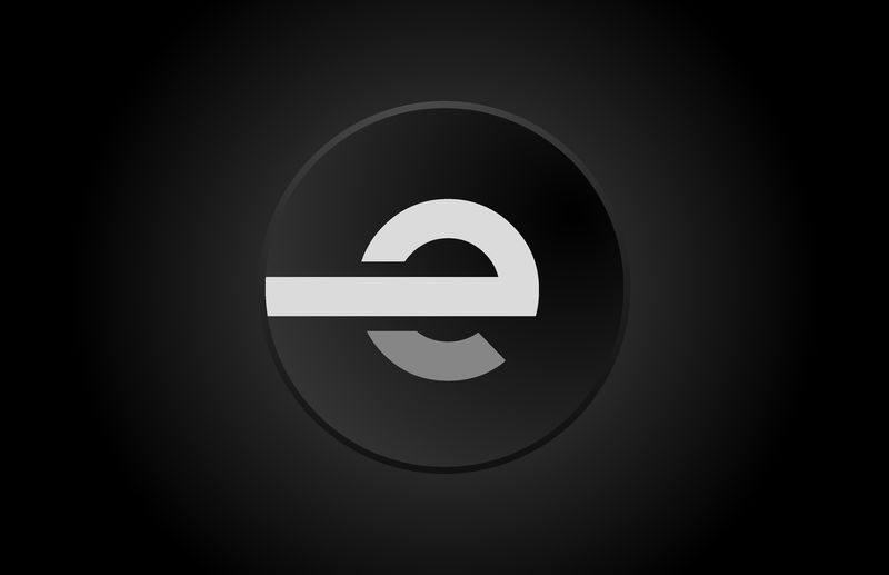 黑白字母e圆圈标志图标设计