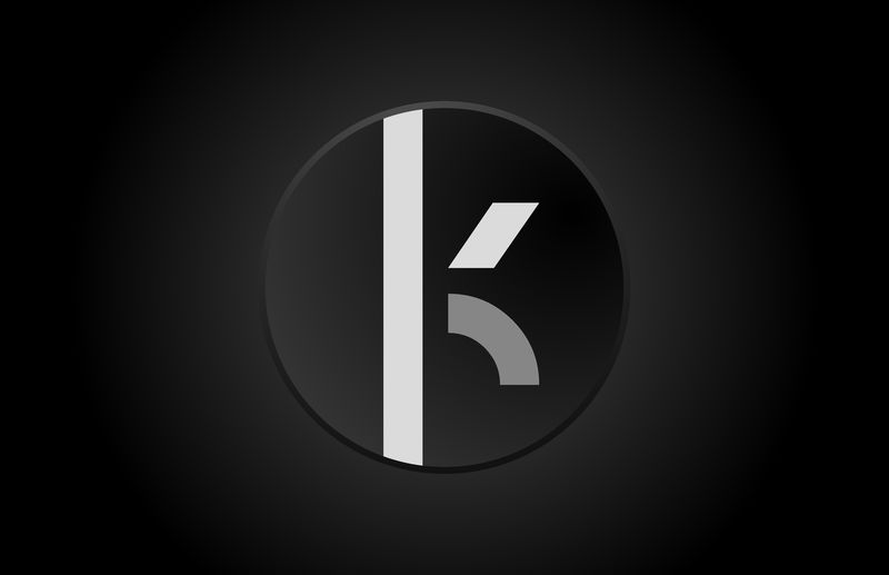 黑白字母k圆圈标志图标设计