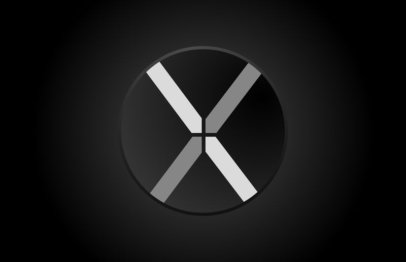 黑白字母x圆圈标志图标设计