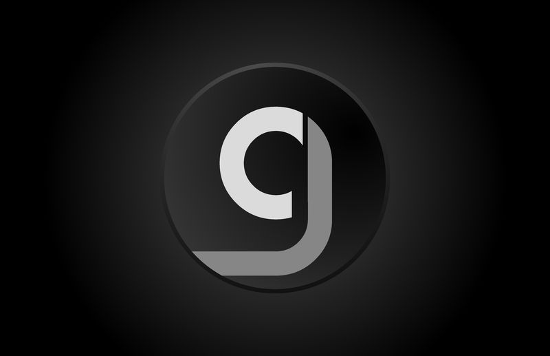 黑白字母g圆圈标志图标设计