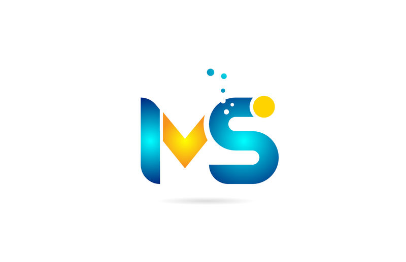 公司标志字母组合ms m s橙蓝色字母表