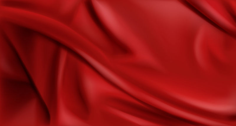 红绸折叠面料背景，奢华纺织品