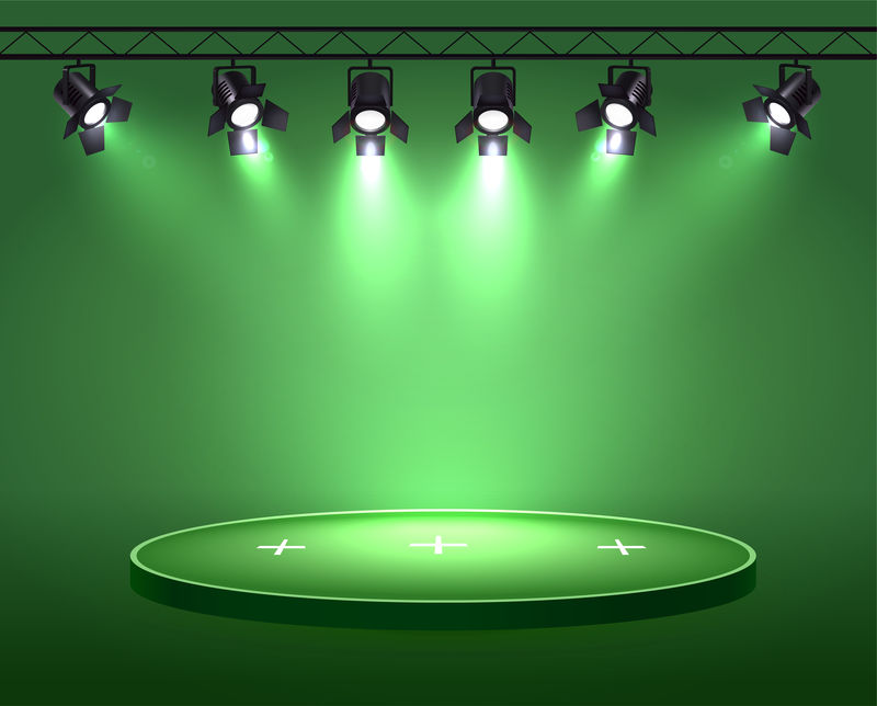 绿色聚光灯竞技场构图
