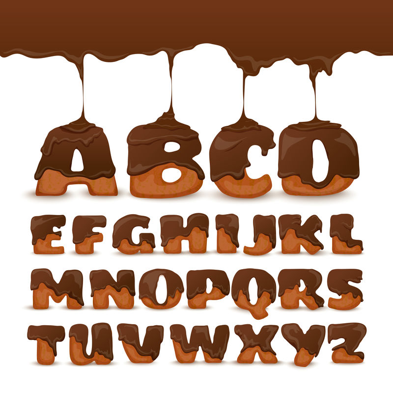 融化巧克力字母饼干系列海报