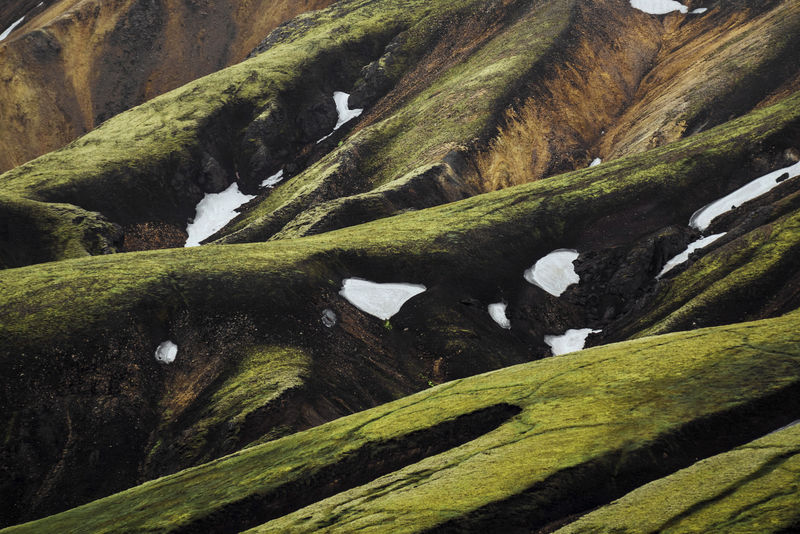 冰岛高地Fjallabak自然保护区内的陆地景观