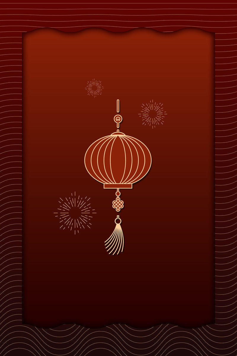 中国传统红灯笼图案卡