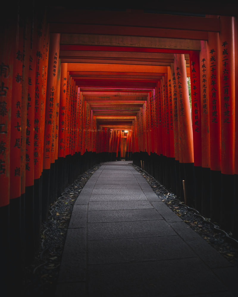 日本京都的伊纳里福世寺门