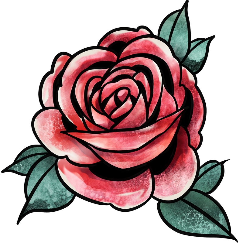 水彩红玫瑰花贴纸覆盖设计元素图片素材 素材 Png图片格式 Mac天空素材下载
