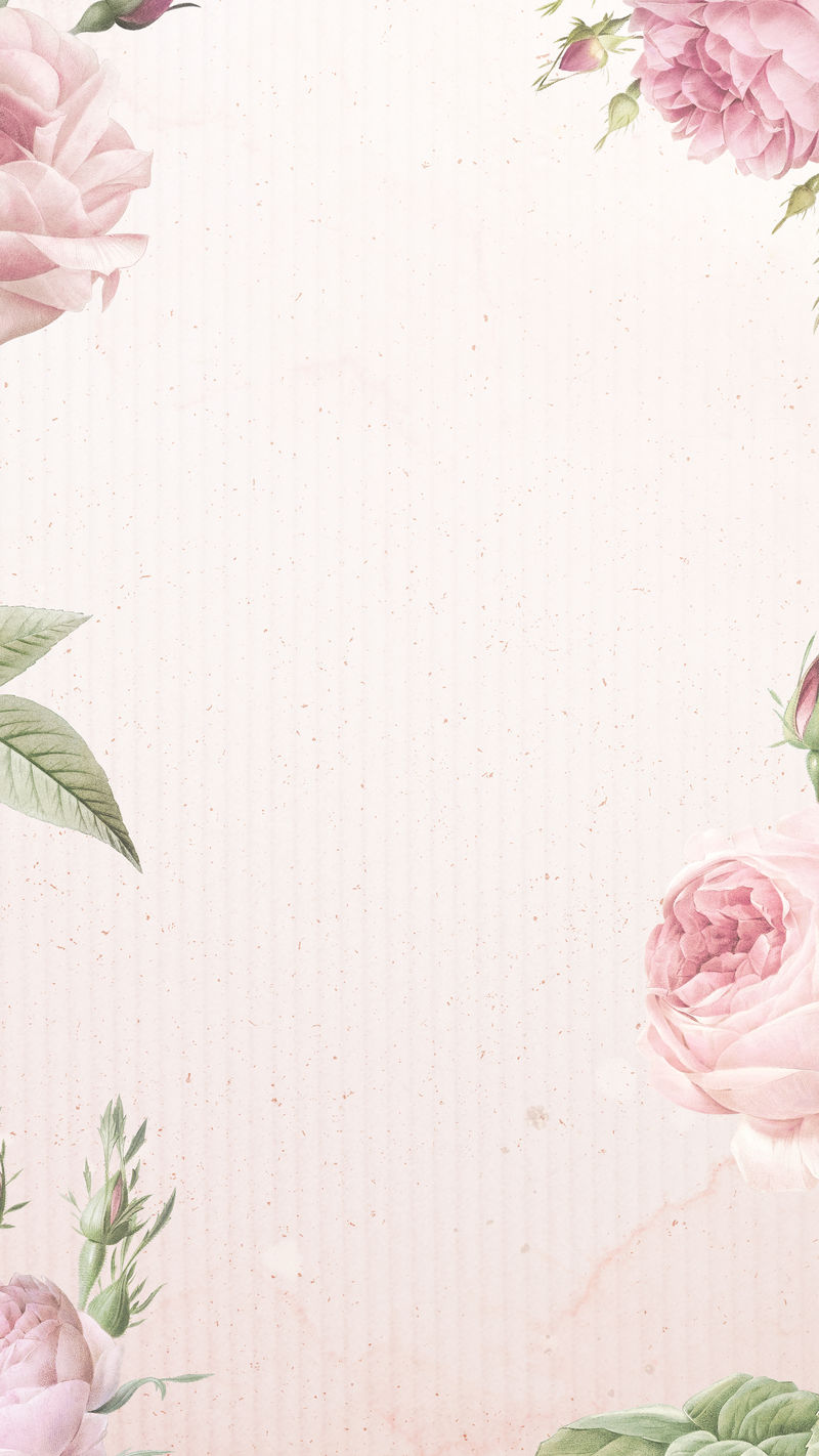 粉红玫瑰图案手机壁纸插图