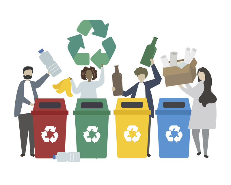 绿色环保人士回收废弃物插图