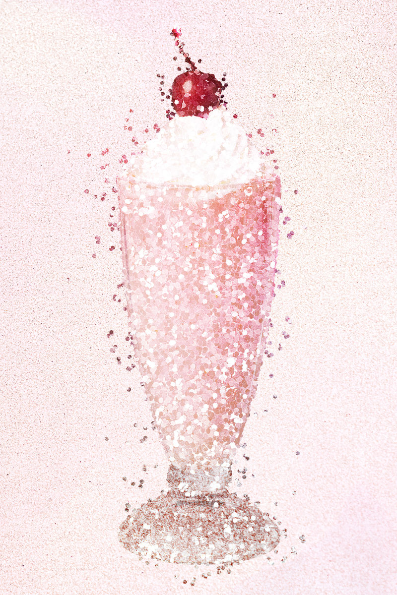 闪亮草莓奶昔设计元素