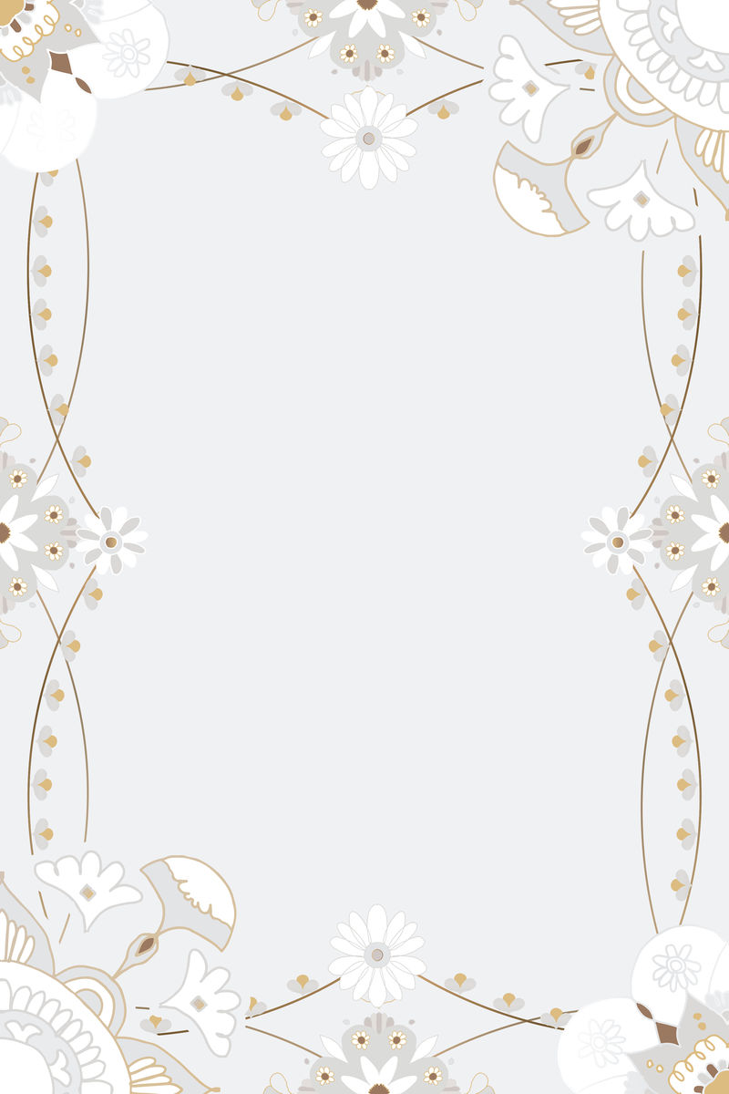印度曼陀罗图案框psd灰色花朵背景
