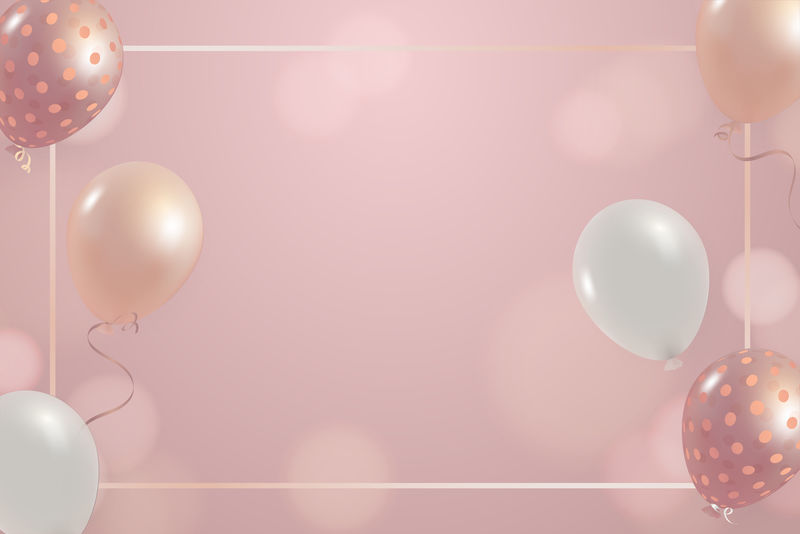 粉色气球psd新年喜庆粉色bokeh背景