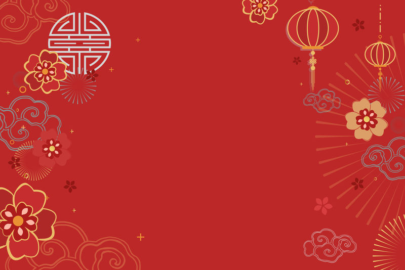 中国新年庆祝载体节日红色问候背景