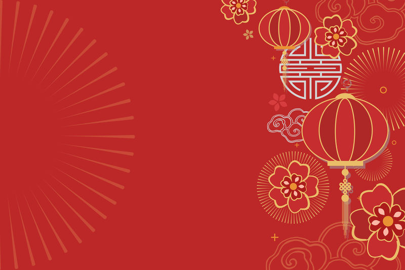 中国新年庆祝载体节日红色问候背景