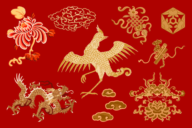 动物载体黄金中国传统艺术插画集