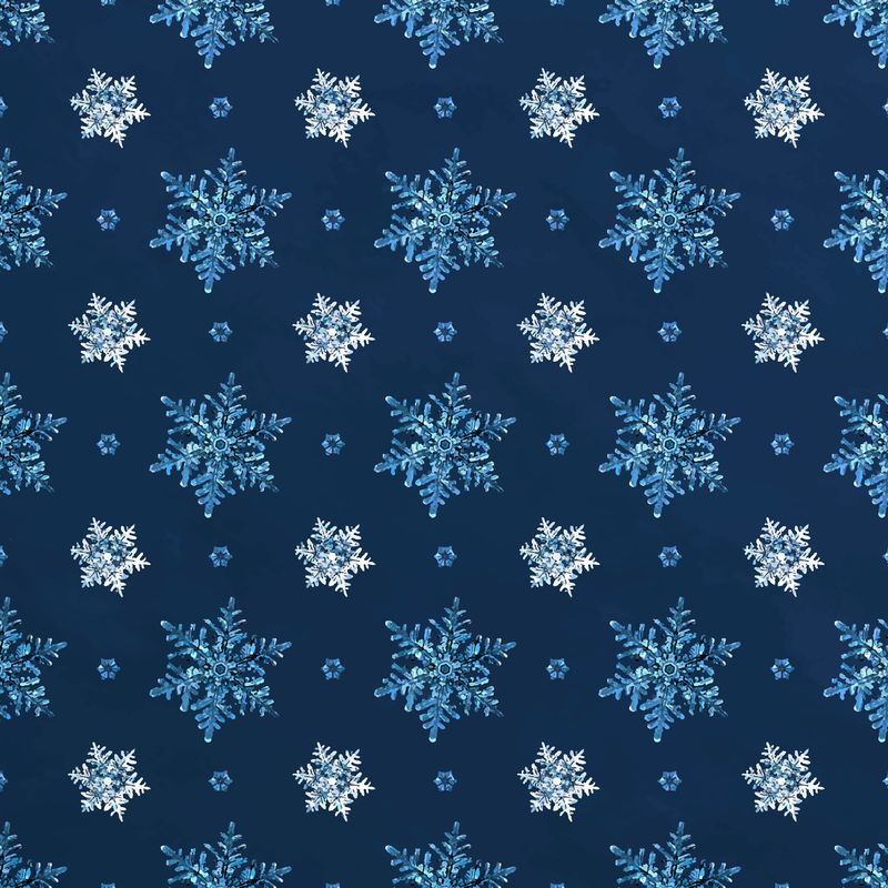 蓝色圣诞雪花无缝图案背景矢量威尔森·本特利摄影混音