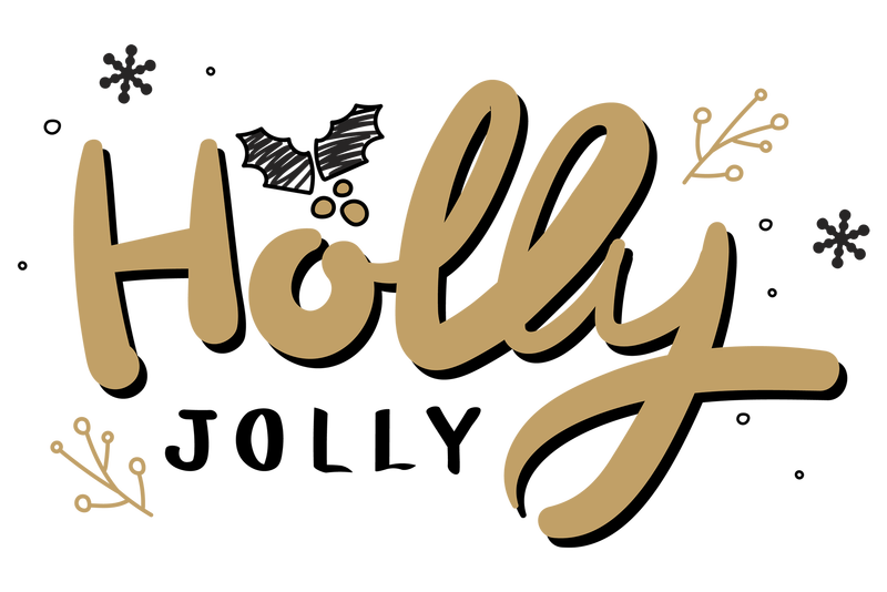 Holly jolly印刷png可爱圣诞社交媒体贴纸